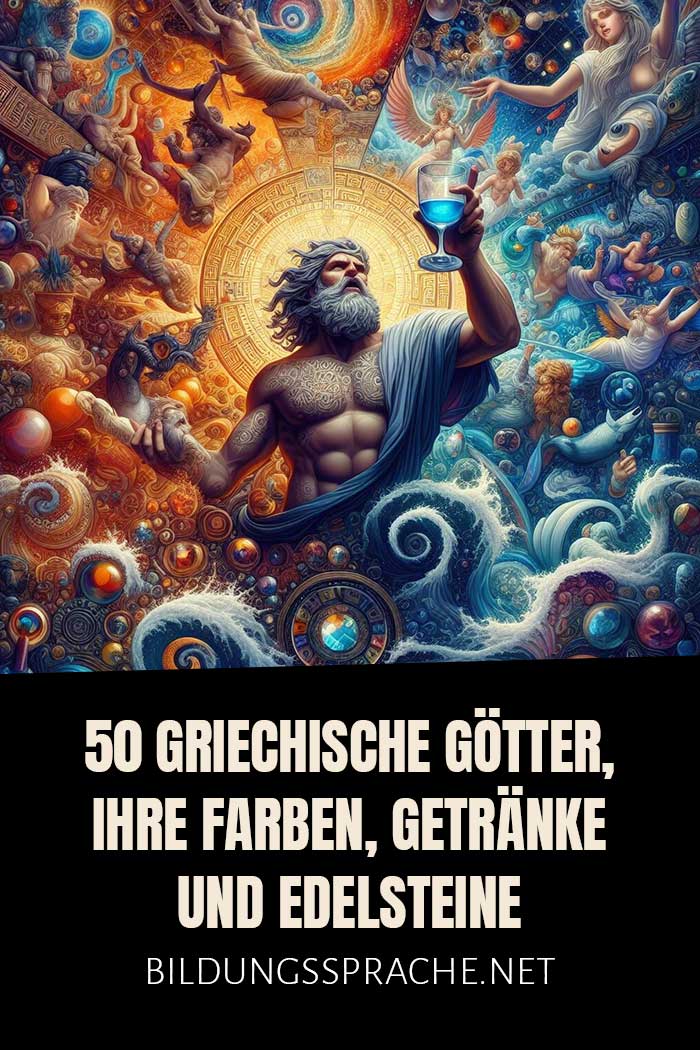 50 griechische Götter, ihre Farben, Getränke und Edelsteine