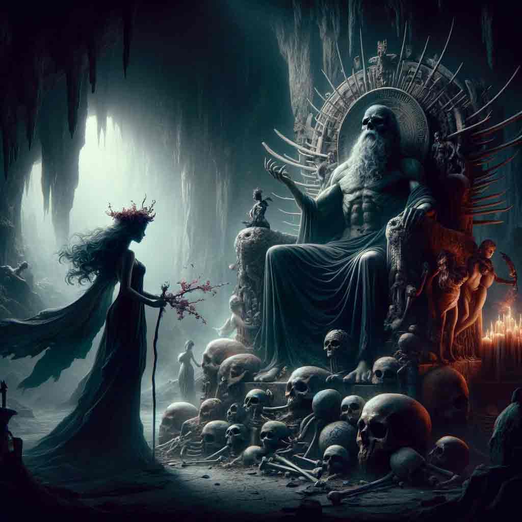 Oben: Gott Hades und Persephone Hades und Persephone