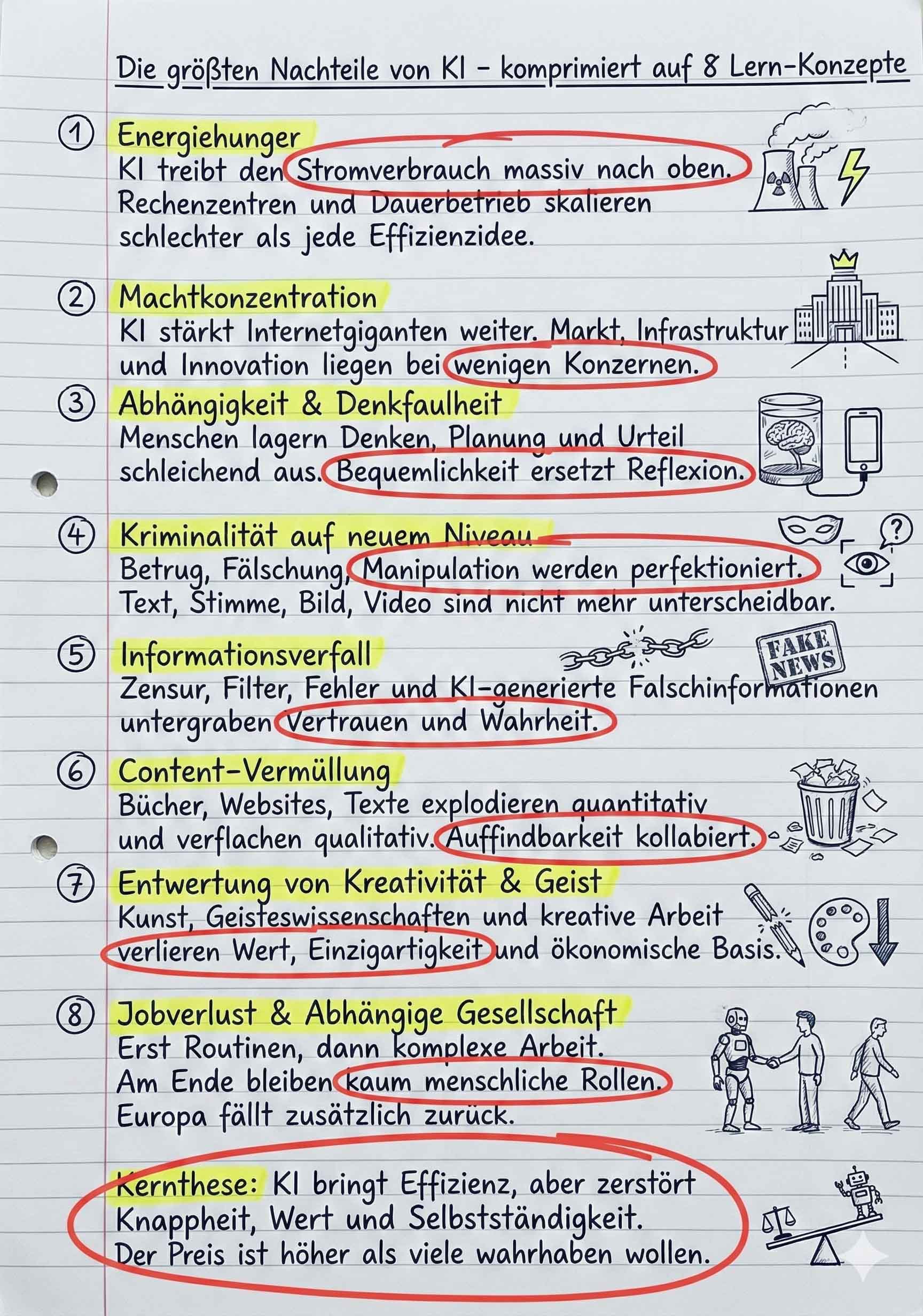 Die 11 größten Nachteile von Künstlicher Intelligenz - Sketchnotes Die 11 größten Nachteile von Künstlicher Intelligenz - Sketchnotes