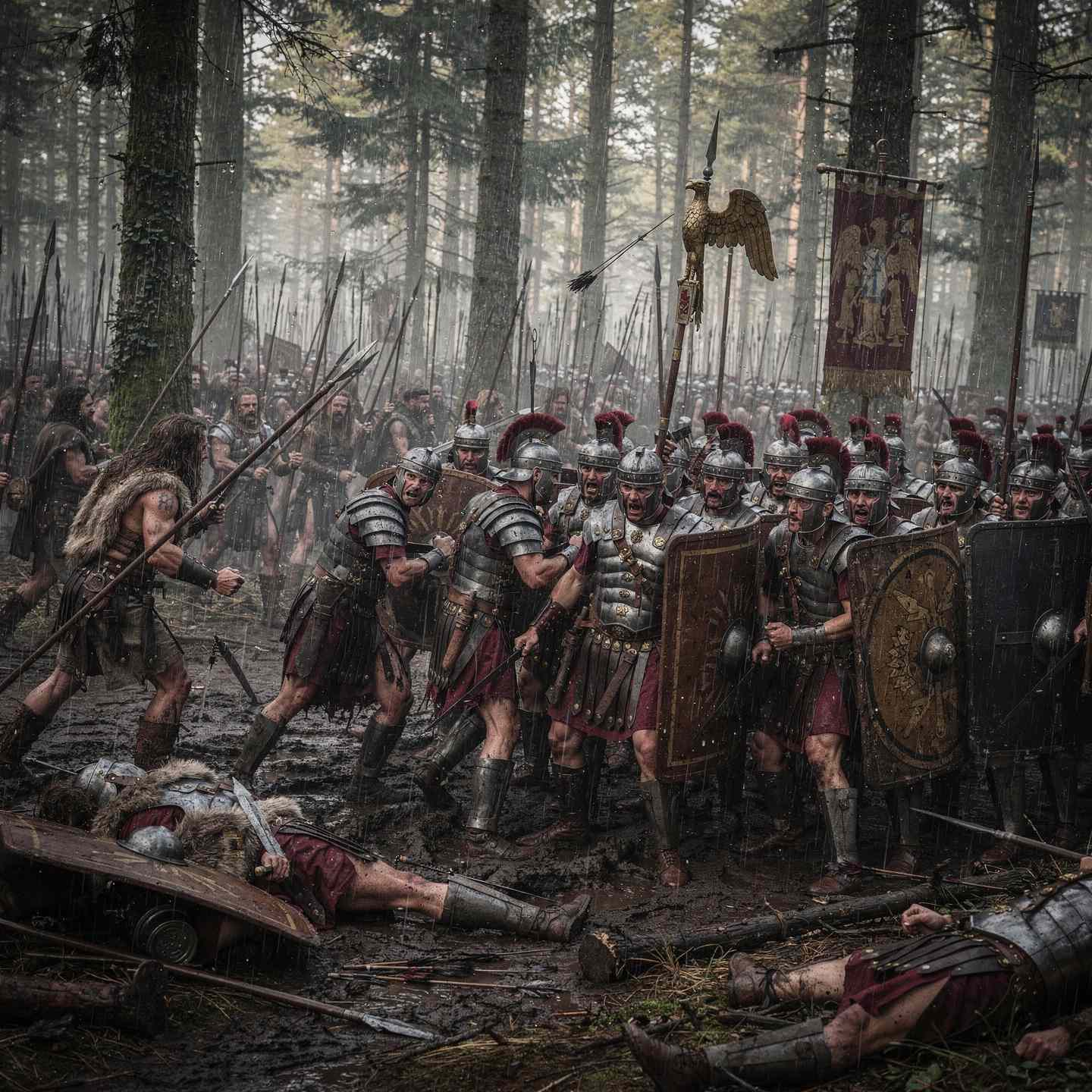 Römische Legion im Regen