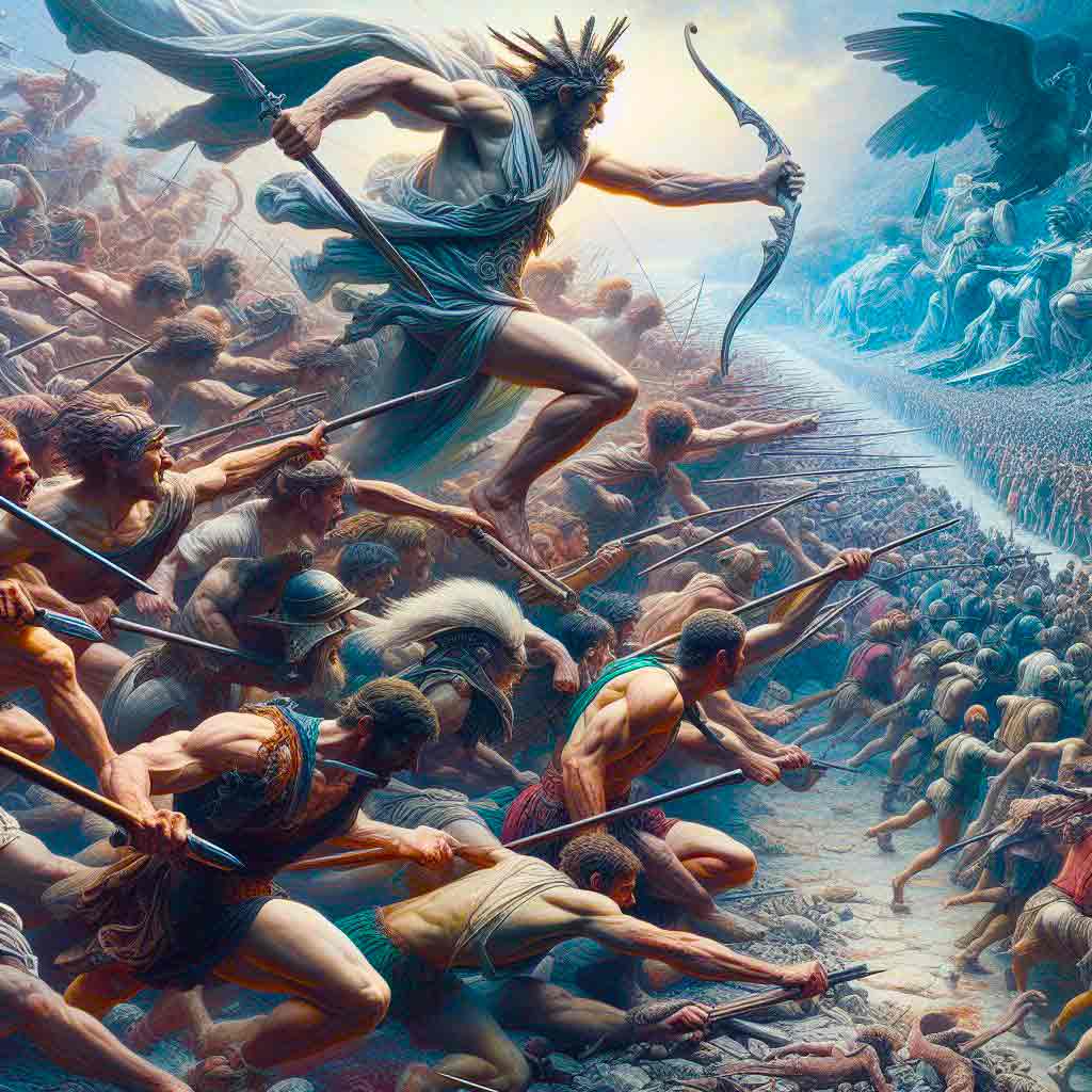 Die Schlacht bei Marathon, Darstellung der Phalanx