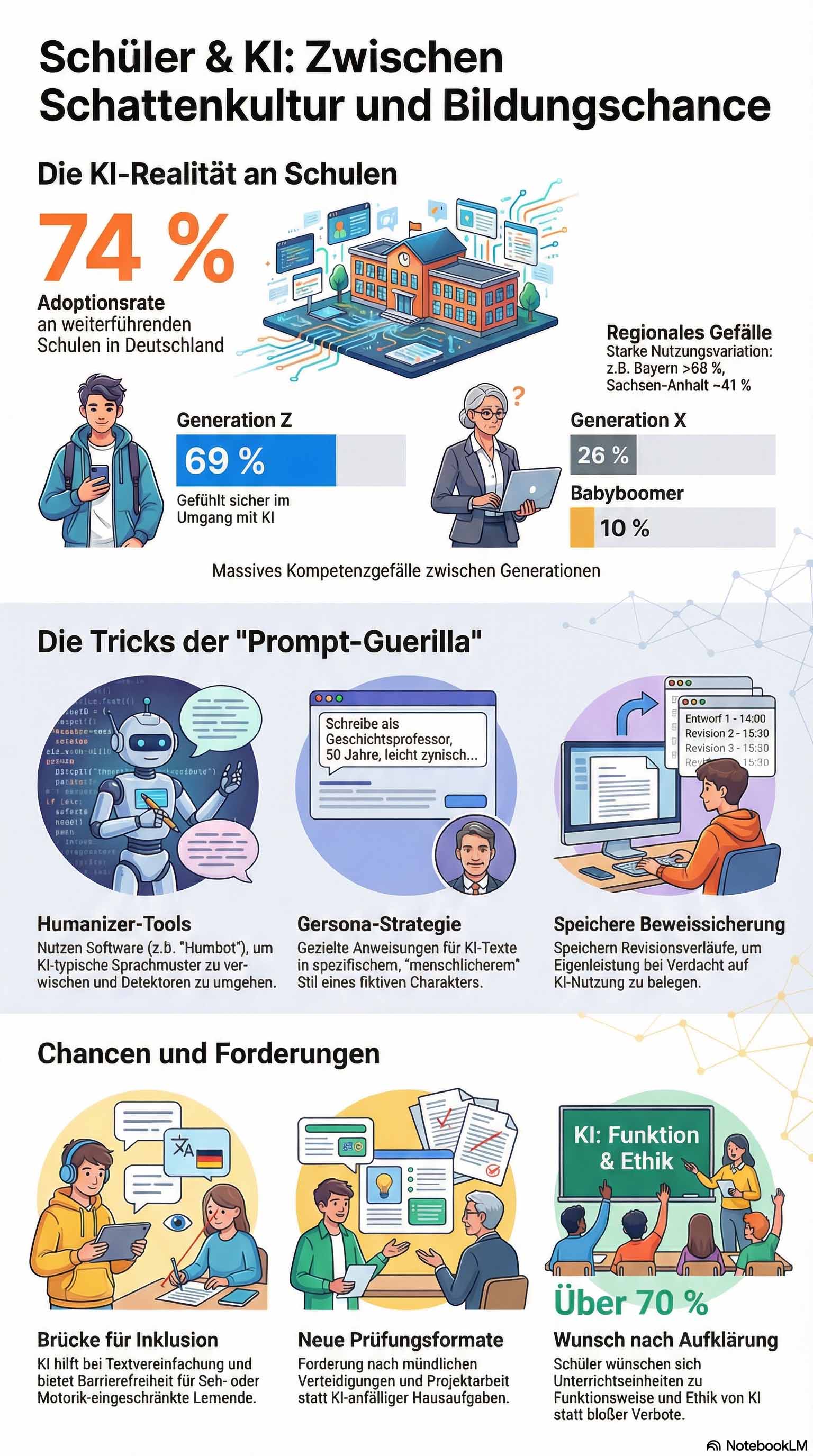 Schüler und KI Infografik